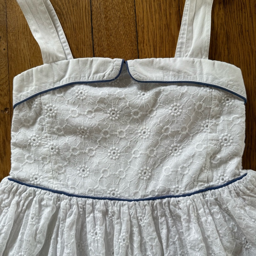 Mini Boden Girls White Eyelet Sundress 6-7Y - Picture 9 of 10